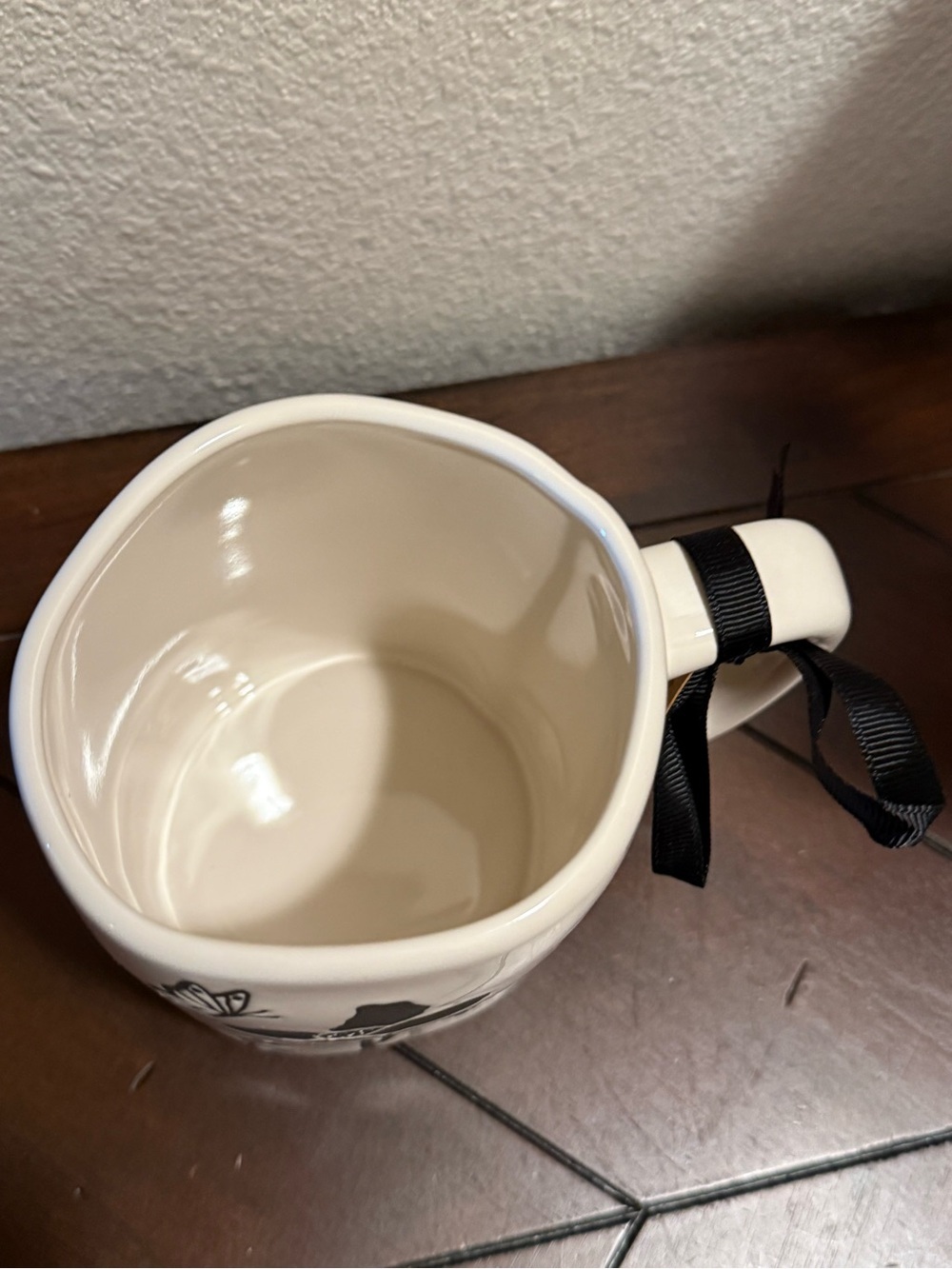 Rae Dunn White Ceramic Mug with Black Floral & Butterfly 🦋 Pattern- JOY- NWT - Picture 4 of 5